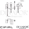 Cifial 32480SY U Techno 65 3 Hole Bath Mixer Dimensions